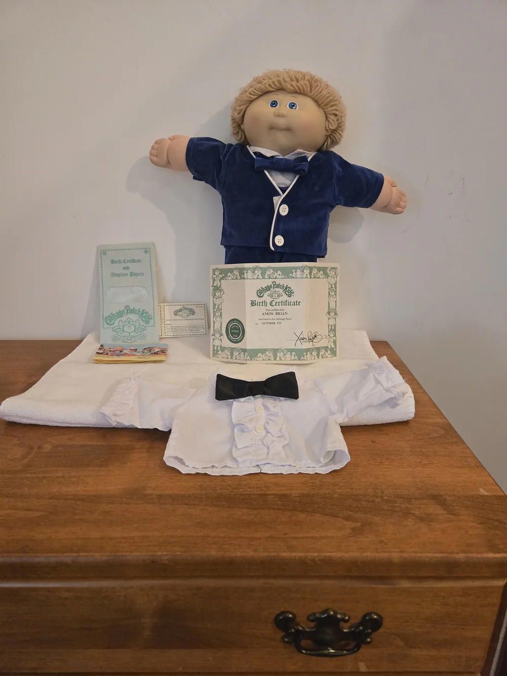 VHTF IC1 1985 Boy in blue velvet tux with bonus shirt & birth certificate.  HM#1